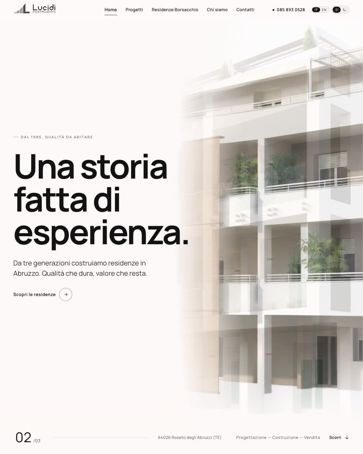 Lucidi Costruzioni — sito web / live