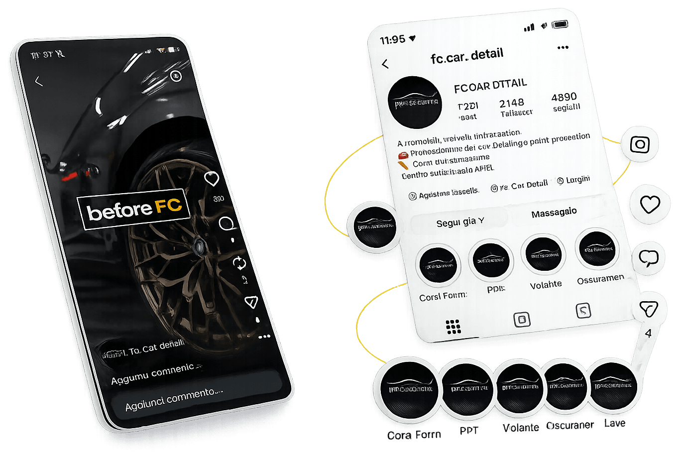 FC Car Detail — contenuti social realizzati da trama